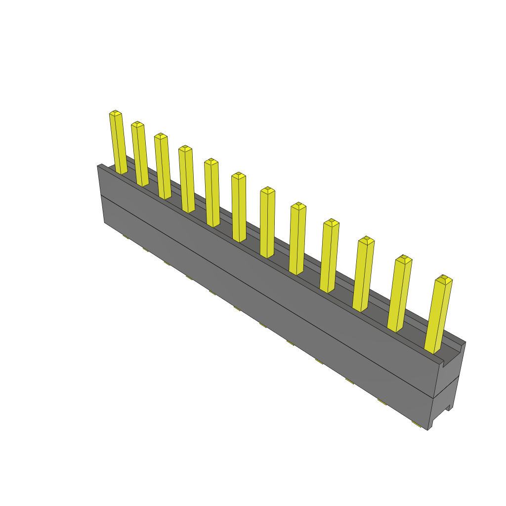 Samtec-ZW-12-07-G-S-200-055 Connector Headers and PCB Receptacles Conn Board Stacker HDR 12 POS 2.54mm Solder ST Top Entry Thru-Hole Bulk