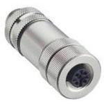 Conn M12 Circular SKT 5 POS Screw ST Cable Mount 5 Terminal 1 Port