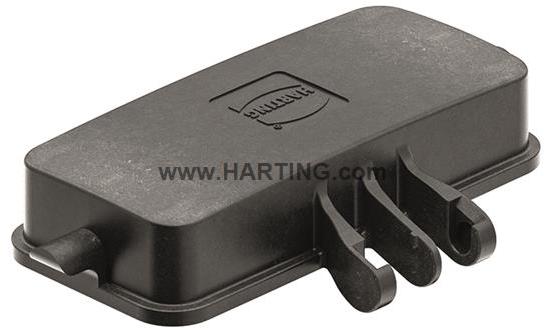 HARTING-19430165410 Steckverbinderzubehör Connector Accessories Protection Cover Straight Polyamide Jet Black