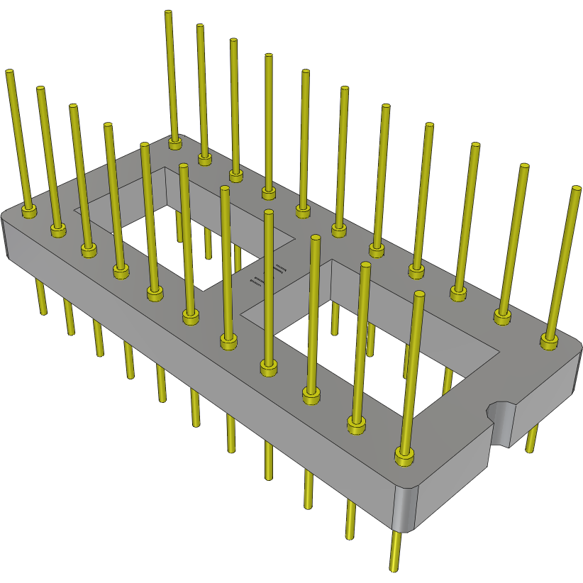 Samtec-APA-422-G-N Enchufe del conector Conn DIP Adapter HDR 22 POS 2.54mm ST Thru-Hole Tube