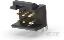 TE Connectivity-2823411-8 Connector Headers and PCB Receptacles 8P, AMPMODU 2 mm, Shrouded header with positive latch, double row, horizontal, THT, tail length 2.8mm, Gold flash, tube, without cap xyz