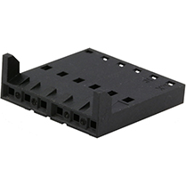 Molex-50-57-9506 Connector Discrete Wire Housing Conn Housing RCP 6 POS 2.54mm Crimp ST Cable Mount Black SL Bag