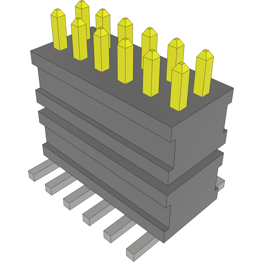 Samtec-FW-06-03-F-D-233-065-A Steckverbinderleisten und Leiterplattenbuchsen Conn Board Stacker HDR 12 POS 1.27mm Solder ST Top Entry SMD FLEX STACK™ Tube