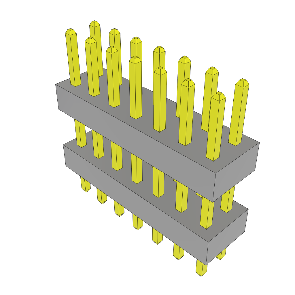 Samtec-TW-07-03-L-D-280-100 Cabezales del conector y receptáculos PCB Conn Board Stacker HDR 14 POS 2mm Solder ST Top Entry Thru-Hole Bulk