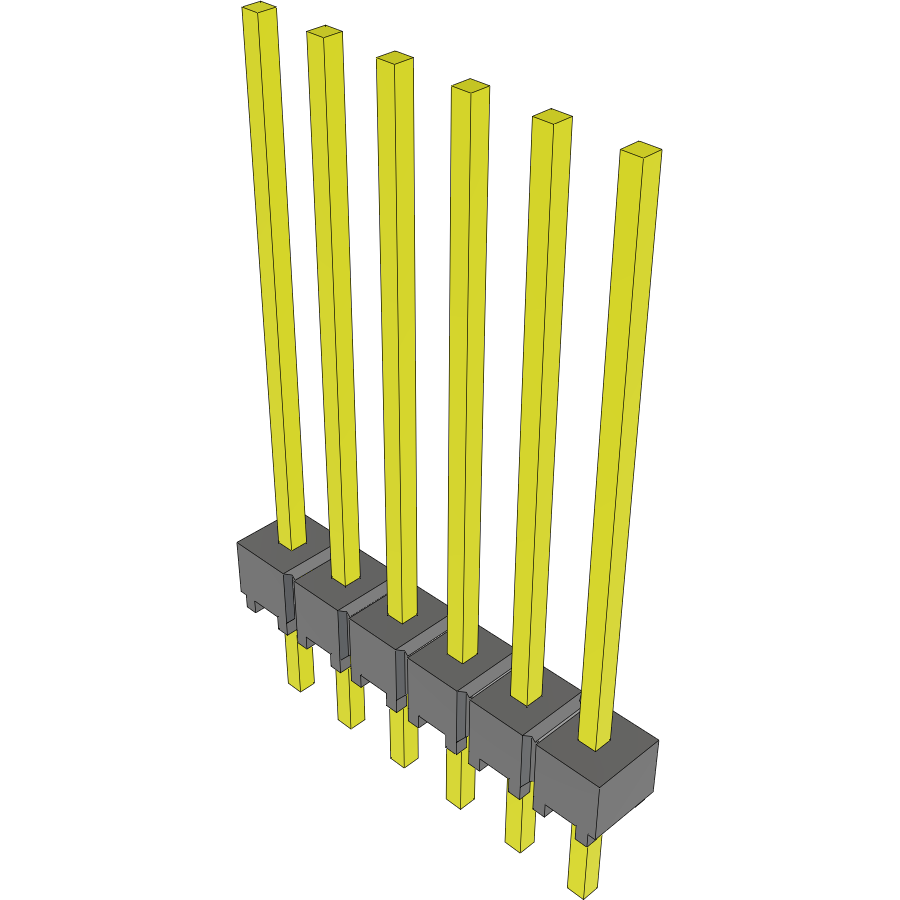 Samtec-MTSW-106-11-L-S-690 Steckverbinderleisten und Leiterplattenbuchsen Conn Unshrouded Header HDR 6 POS 2.54mm Solder ST Top Entry Thru-Hole Bulk