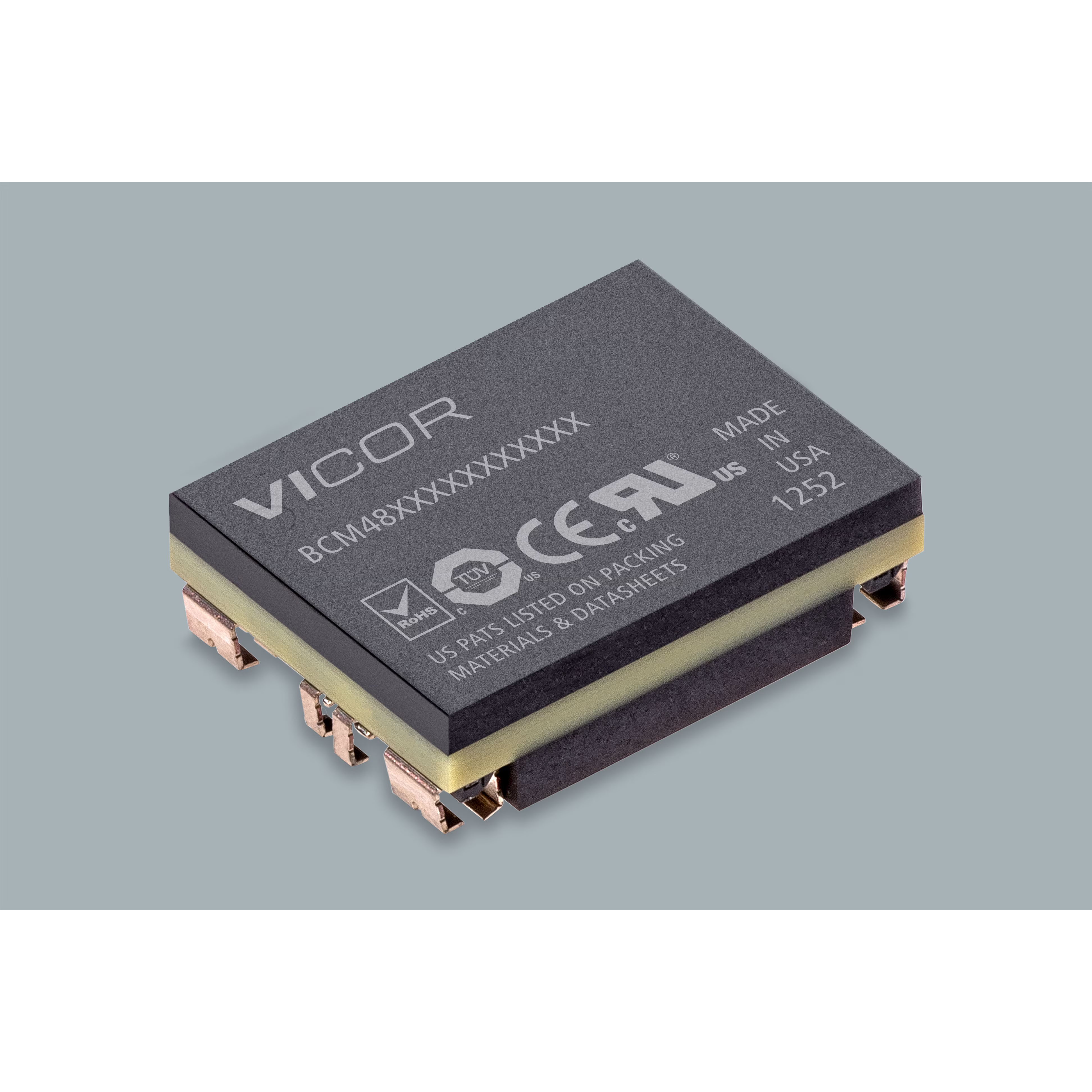 Vicor-BCM48BH120T120B00 Convertidor de CC a CC y módulo del regulador de conmutación Module DC-DC 48VIN 1-OUT 9.5V to 13.75V 10A 120W 28-Pin Half-Chip