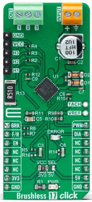 MikroElektronika-MIKROE-5000 Power Management Development Boards and Kits L6229Q Motion Motor Control Click Board