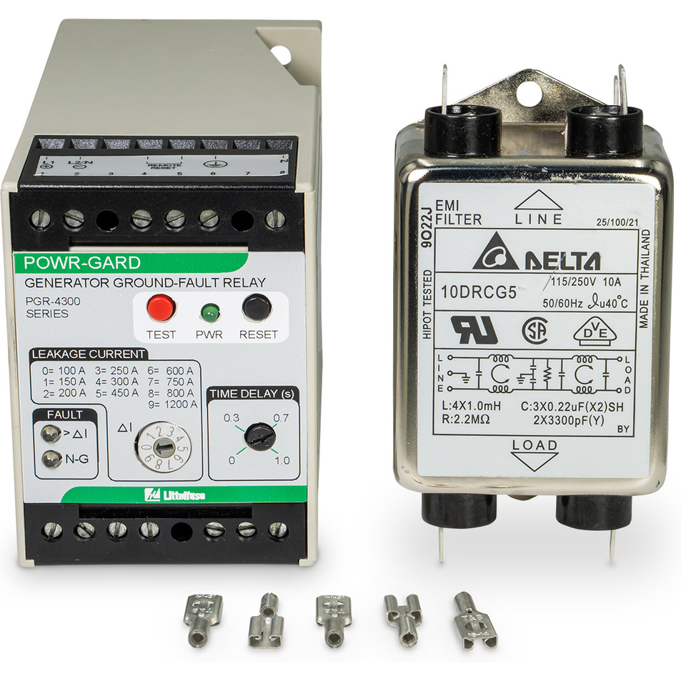 Littelfuse-PGR-4300-120 Sonstige Relais Electromechanical Relay 120VAC 10ADC/8AAC SPDT(55x115x75)mm DIN Rail Generator Ground Fault Relay
