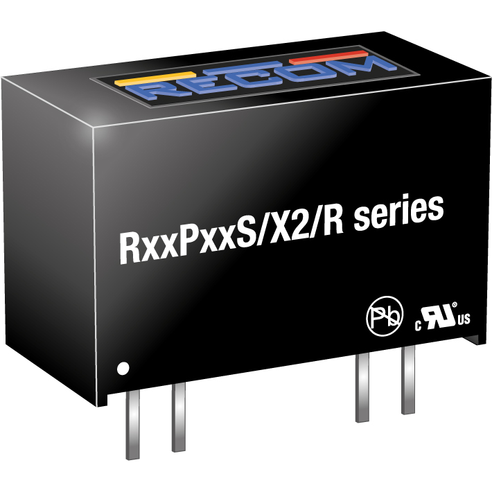 RECOM Power-R24P05S/P/X2/R8 Convertitore da DC a DC e modulo di regolazione della commutazione Module DC-DC 24VIN 1-OUT 5V 0.2A 1W 4-Pin SIP Module Tube