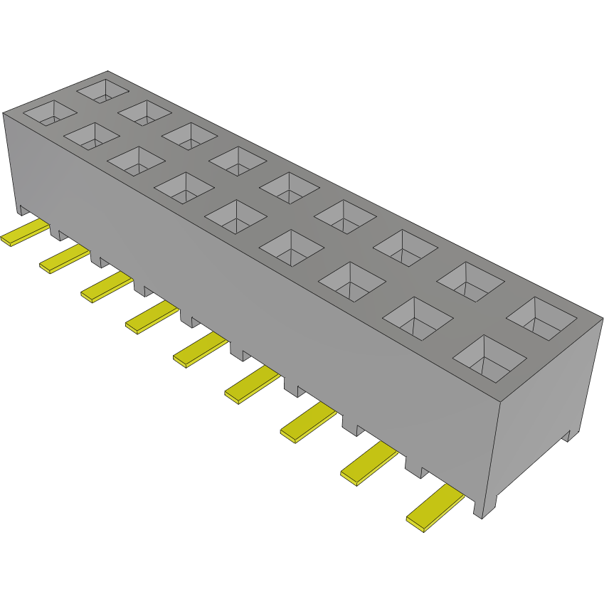 Samtec-SMM-109-02-F-D Piastre connettori e prese PCB Conn Socket Strip SKT 18 POS 2mm Solder ST Top Entry SMD TIGER EYE™ Tube