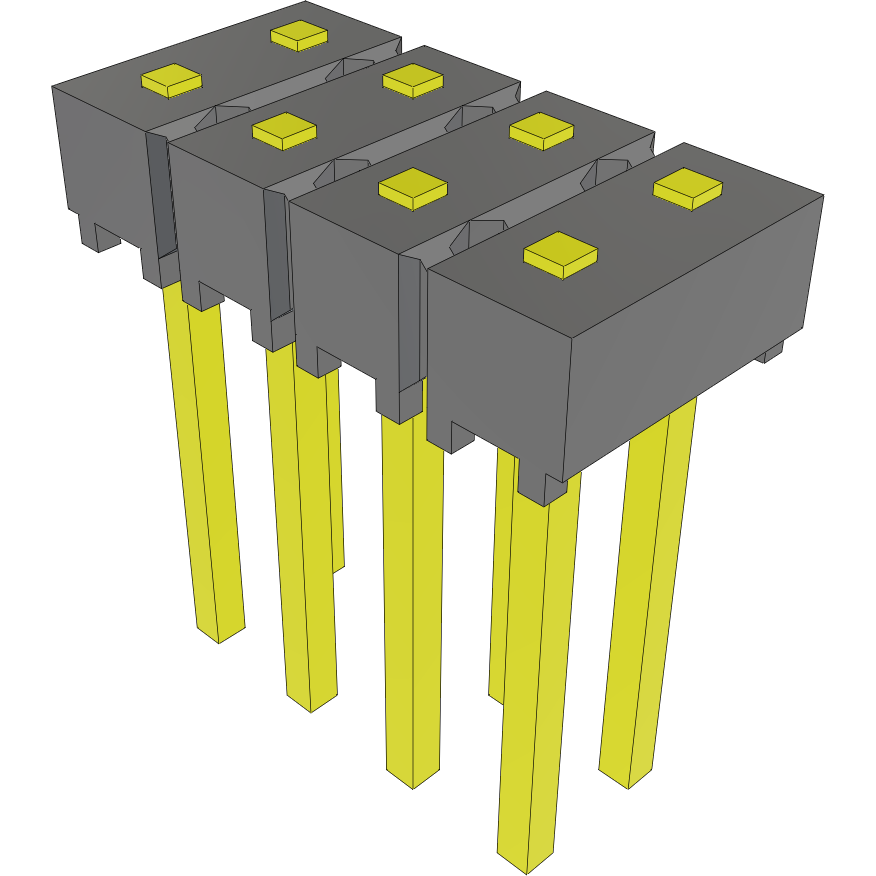 Samtec-MTSW-104-07-L-D-007 Steckverbinderleisten und Leiterplattenbuchsen Conn Unshrouded Header HDR 8 POS 2.54mm Solder ST Top Entry Thru-Hole Bulk