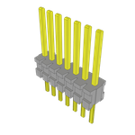 Conn Unshrouded Header HDR 7 POS 1.27mm Solder ST Top Entry Thru-Hole Bulk