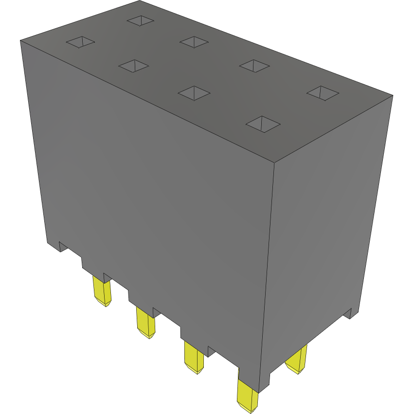 Samtec-SQW-104-01-LM-D Steckverbinderleisten und Leiterplattenbuchsen Conn Socket Strip SKT 8 POS 2mm Solder ST Top Entry Thru-Hole Layer