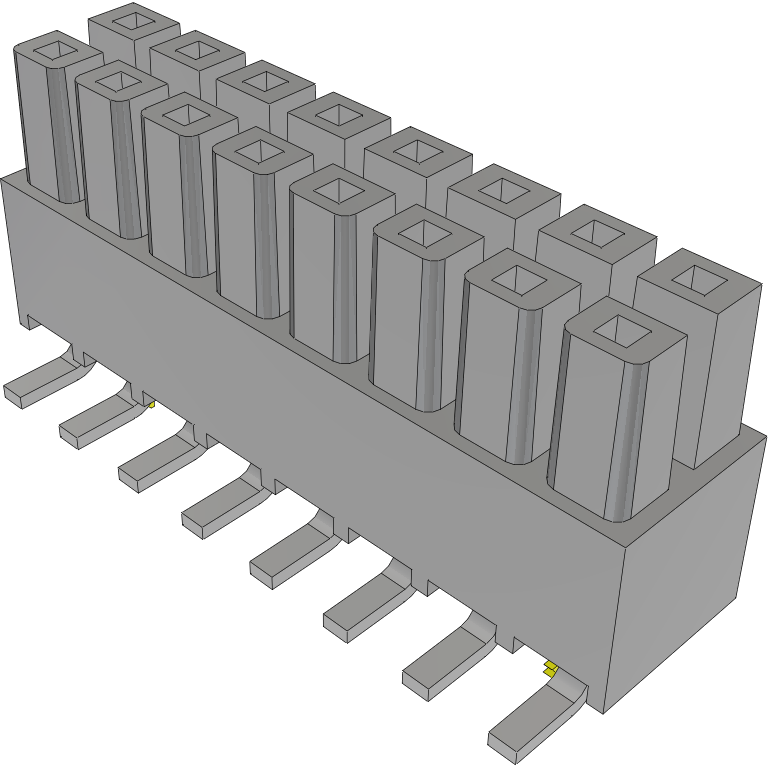 Samtec-IPS1-108-01-S-D-VS-LC Steckverbinderleisten und Leiterplattenbuchsen Conn Isolated Power Socket Strip SKT 16Power POS 2.54mm Solder ST Top Entry SMD Mini Mate® Tube