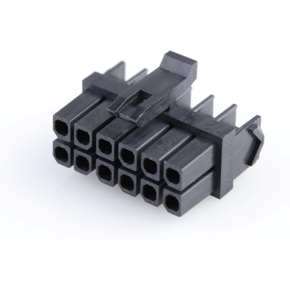 Molex-1729521202 Gaine de câblage de raccordement discret Conn Housing RCP 12 POS 3mm Crimp ST Cable Mount Black Micro-Fit 3.0™ Bag