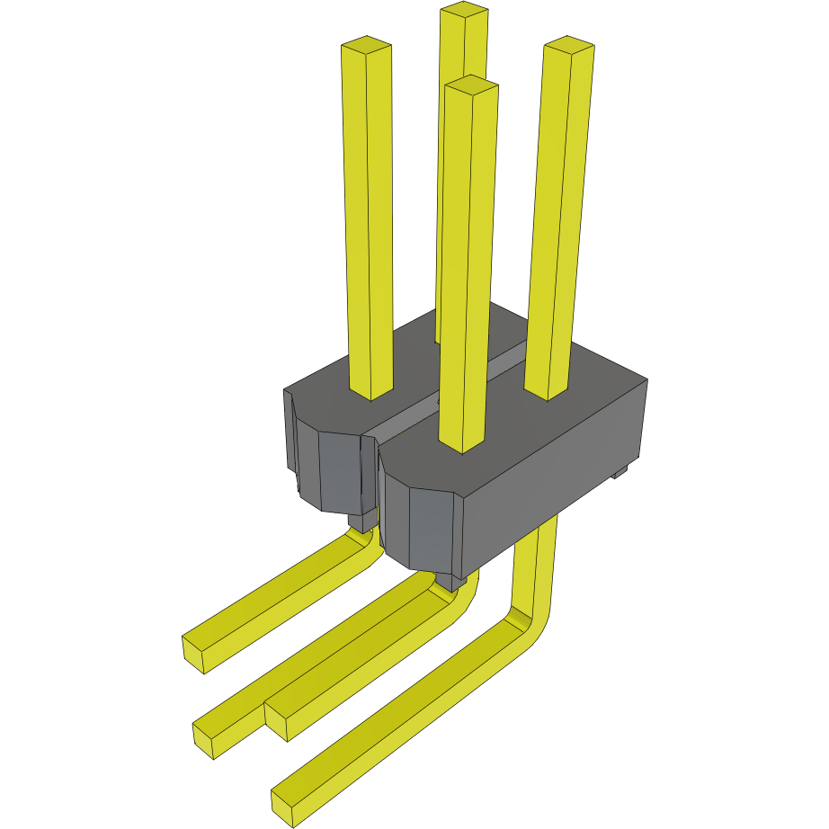 Samtec-HMTSW-102-22-LM-D-290-RA Steckverbinderleisten und Leiterplattenbuchsen Conn Unshrouded Header HDR 4 POS 2.54mm Solder RA Side Entry Thru-Hole Bulk