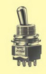 knitter-switch-MTG206P Kippschalter Switch Toggle ON OFF ON DPDT Round Lever Solder Tag 6A 250VAC 30VDC Panel Mount with Threads
