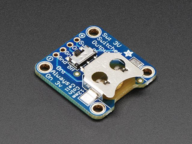 Adafruit Industries-1867 Energiemanagement, Entwicklungsplatinen und -kits 12mm Coin Cell Breakout w/ On-Off Switch