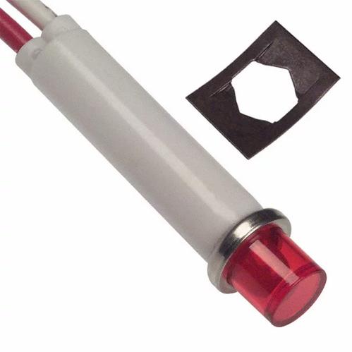 Visual Communications-2191L1-12V Panel Mount Indicators Panel Mount Indicator Round 0.31" LED 12V Wire Red