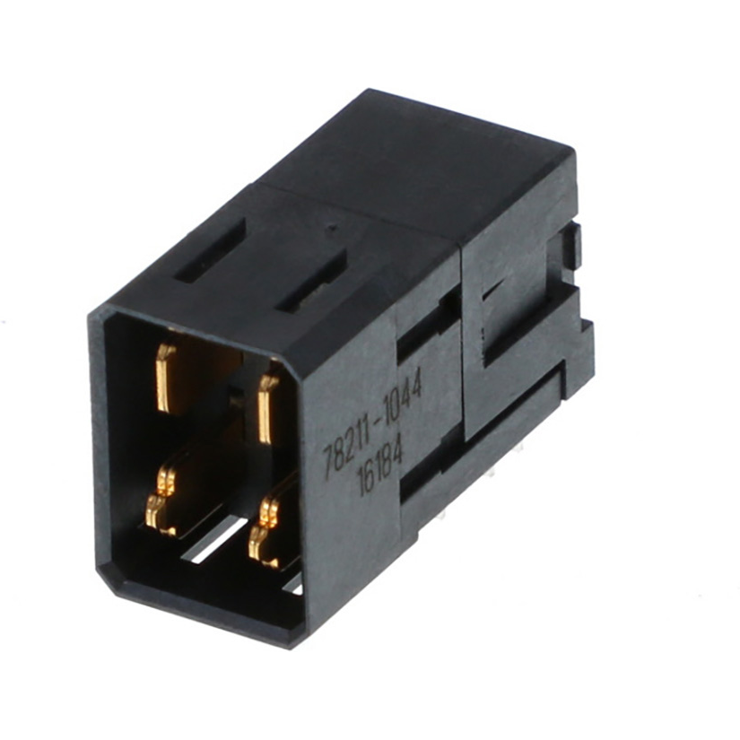 Molex-782111044 背板连接器 Conn Backplane HDR 4Power POS 5.2mm Press Fit RA Thru-Hole Impact™ Tray