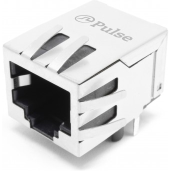 Pulse Electronics-E6588-52L184-L Connector Telephone and Telecom Conn RJ-45 F 8 POS 2.54mm Solder RA Thru-Hole 8 Terminal 1 Port Cat 5