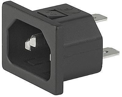 SCHURTER-6162.0021 Connector Power Conn Inlet PL 3 POS Solder Lug ST Panel Mount 3 Terminal 1 Port Box