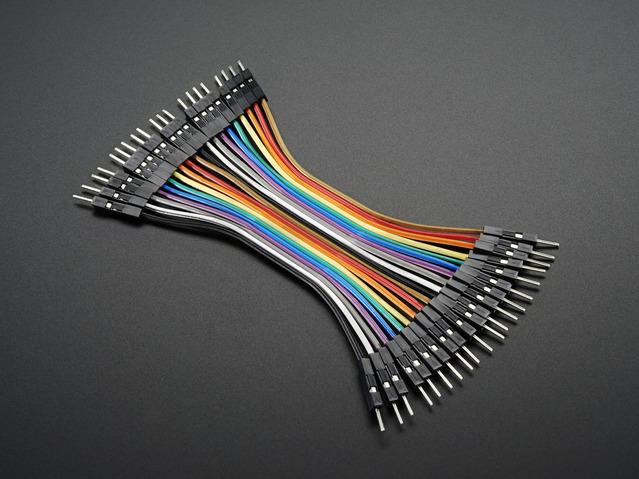 Adafruit Industries-1956 Montaje de cables de cinta/plano Premium Male/Male Jumper Wires - 20 X 3" (75mm)