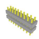 Conn Board Stacker HDR 18 POS 2mm Solder ST Top Entry Thru-Hole Bulk