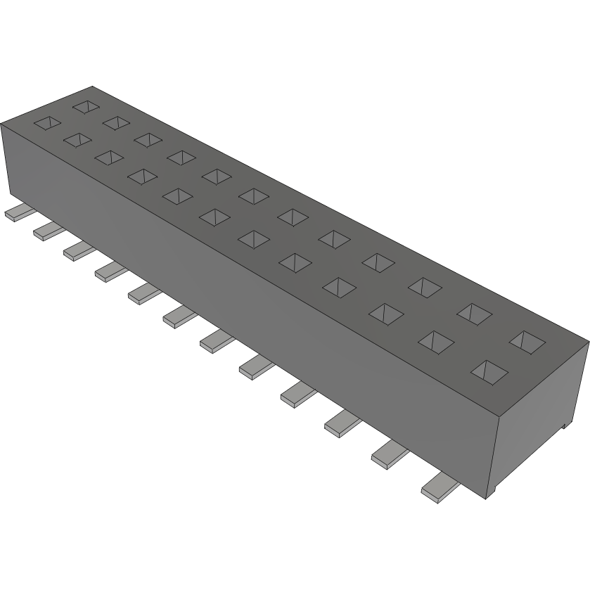 Samtec-CLP-112-02-L-D-TR Steckverbinderleisten und Leiterplattenbuchsen Conn Socket Strip SKT 24 POS 1.27mm Solder ST Top Entry SMD TIGER CLAW™ T/R