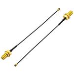 I-PEX MHF4L to 100mm 1.13mm Coax Black Cable SMA(F) Bulkhead Straight