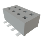 Conn Socket Strip SKT 8 POS 1.27mm Solder ST Top Entry SMD TIGER CLAW™ Bag
