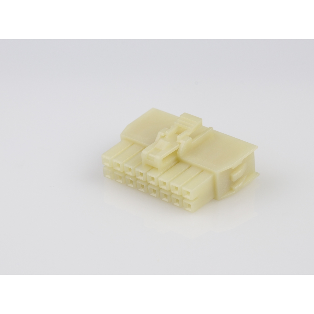 Molex-1053082216 Connector Discrete Wire Housing Conn Housing RCP 16 POS 2.5mm Crimp ST Cable Mount Natural Nano-Fit™ Bag