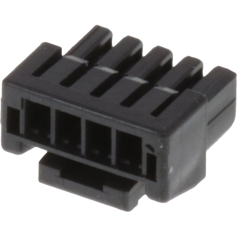 Molex-5055650401 Einzeladersteckverbinder, Gehäuse 1.25mm Pitch, Micro-Lock Plus Receptacle Crimp Housing, Single Row, Positive Lock, 4 Circuits, Black