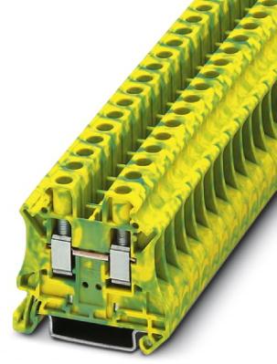 PHOENIX CONTACT-3044157 Connector Terminal Blocks Conn Ground Modular Terminal Block F 2 POS Screw ST T DIN Rail