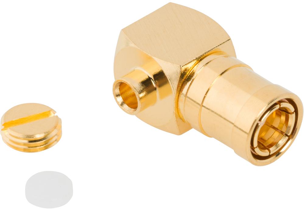 Amphenol RF-142214 RF-Steckverbinder Conn SMB 0Hz to 4GHz 50Ohm Solder RA Cable Mount PL Gold