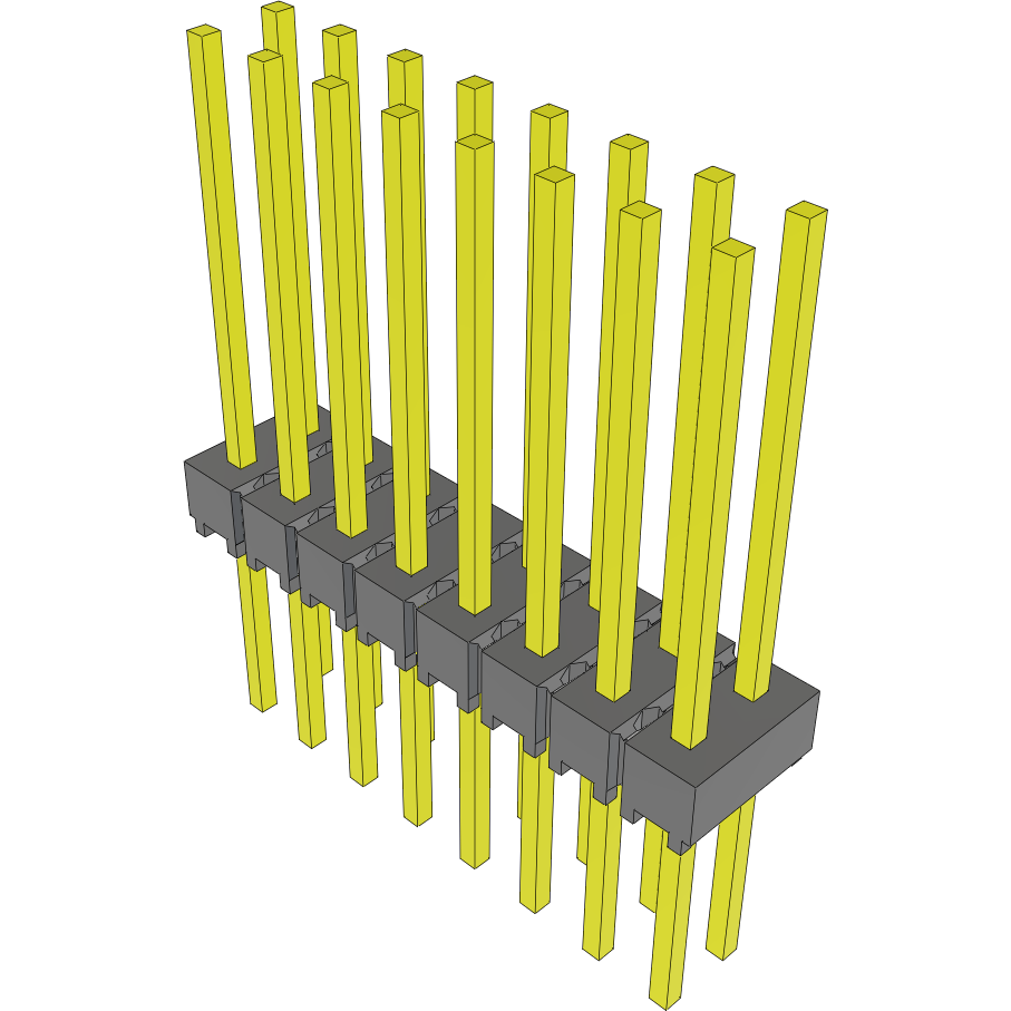 Samtec-MTSW-108-11-G-D-540 Steckverbinderleisten und Leiterplattenbuchsen Conn Unshrouded Header HDR 16 POS 2.54mm Solder ST Top Entry Thru-Hole Bulk