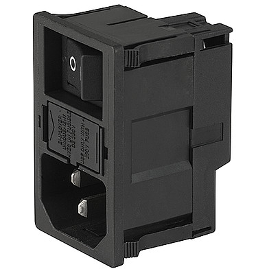 SCHURTER-KM01.1205.11 Módulos de entrada de energía Power Entry Module Unfiltered M 3 POS 250VAC 10A Fuse/Switch ST 1 Port