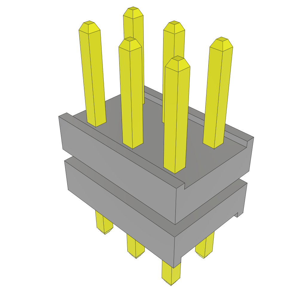 Samtec-TW-03-02-L-D-140-095 Cabezales del conector y receptáculos PCB Conn Board Stacker HDR 6 POS 2mm Solder ST Top Entry Thru-Hole Bulk