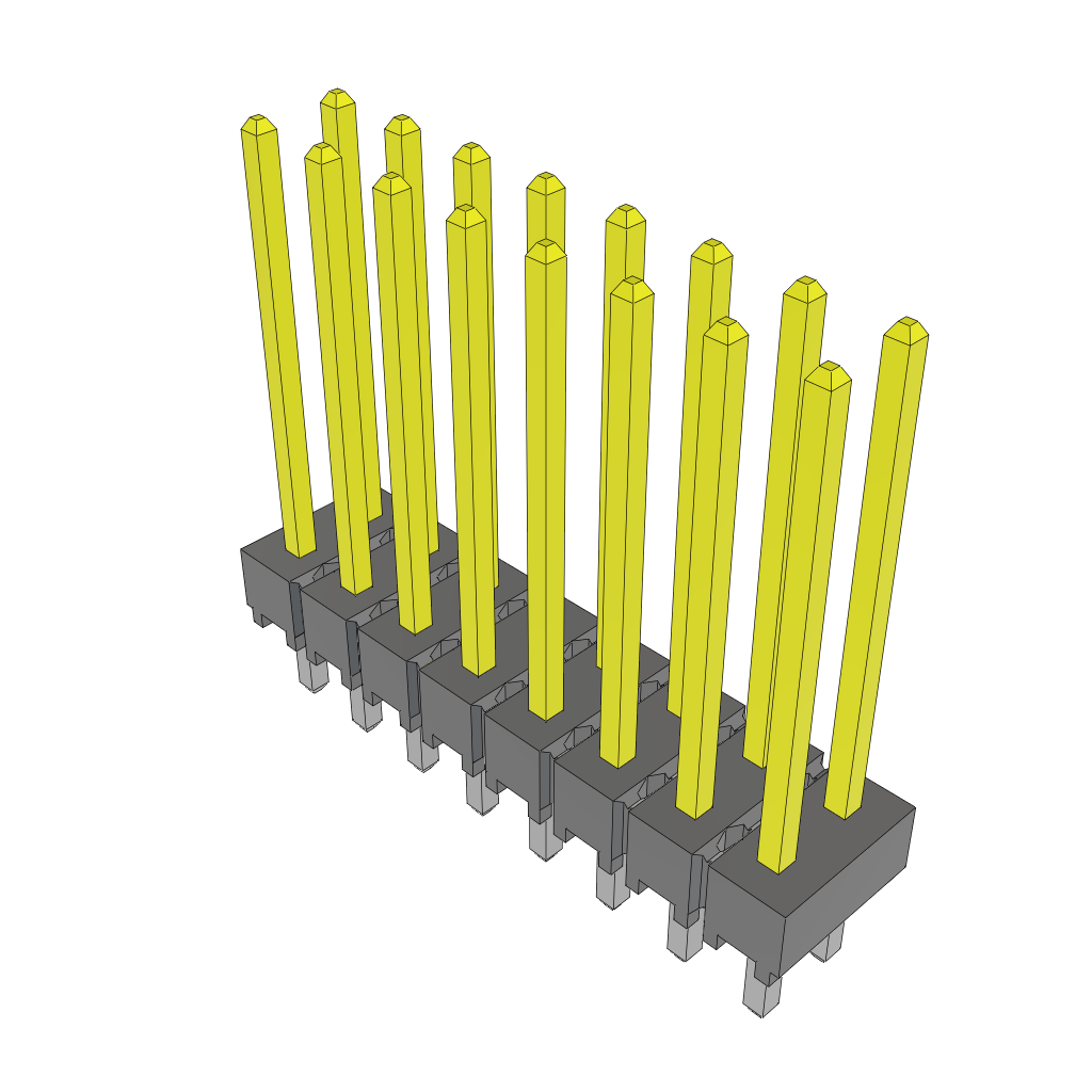 Samtec-HTSW-108-15-S-D Cabezales del conector y receptáculos PCB Conn Unshrouded Header HDR 16 POS 2.54mm Solder ST Top Entry Thru-Hole Bulk