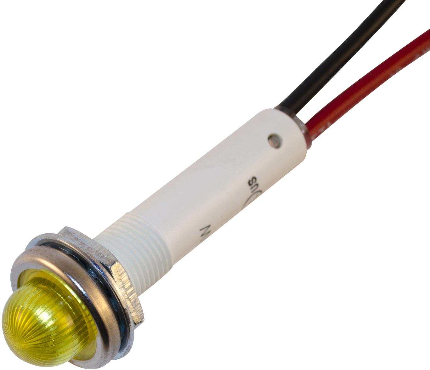 Wamco, Inc-WL-6091M7-24V Panel Mount Indicators LED Panel Mount Indicator Uni-Color Yellow 2-Pin