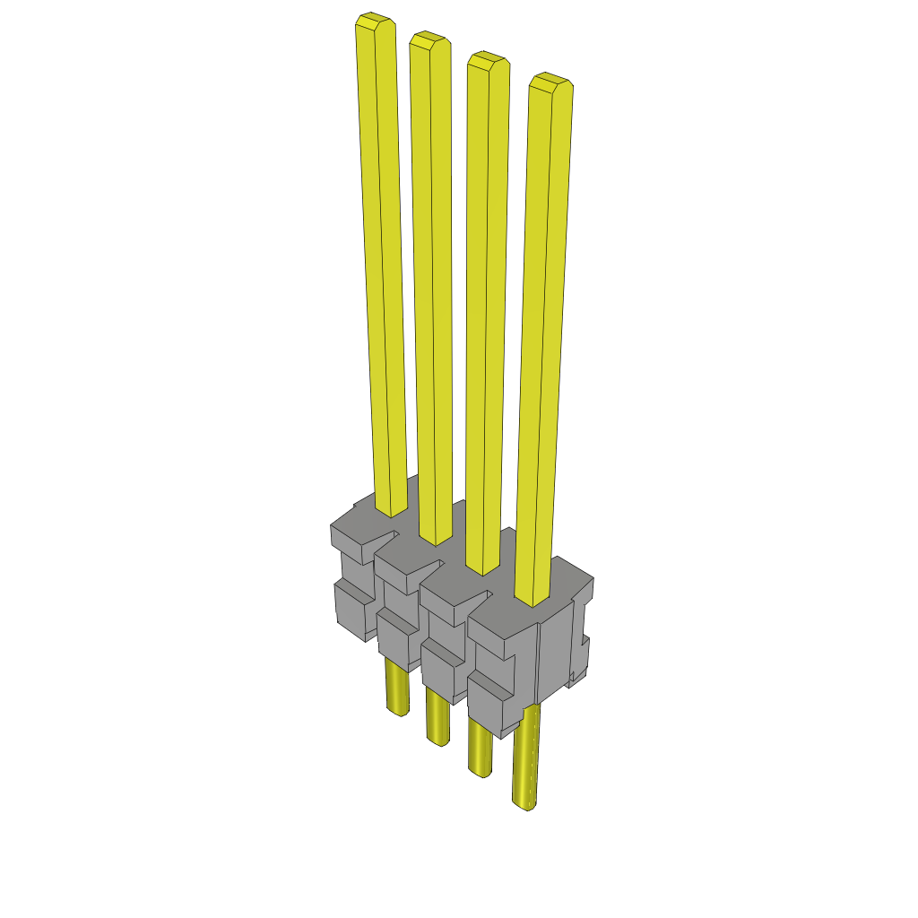 Samtec-TMS-104-55-G-S Steckverbinderleisten und Leiterplattenbuchsen Conn Unshrouded Header HDR 4 POS 1.27mm Solder ST Top Entry Thru-Hole Bulk