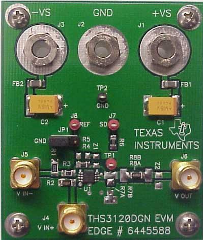Texas Instruments-THS3120EVM Integrierte Verstärkerschaltung, Entwicklungsplatinen und -kits THS3120 Op Amp Evaluation Board