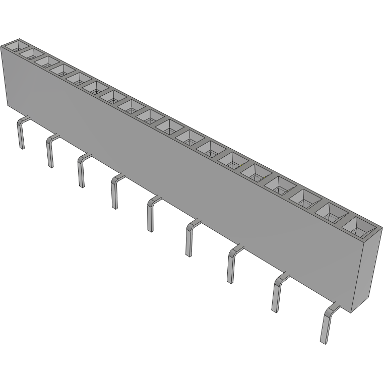Samtec-BCS-118-L-S-PE Steckverbinderleisten und Leiterplattenbuchsen Conn Socket Strip SKT 18 POS 2.54mm Solder ST Top Entry Thru-Hole TIGER CLAW™ Tube
