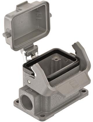 HARTING-19300062255 Schrumpfbalgenadapter Surface Mount Housing 90° 6B Shell Size Powder Die Cast Aluminum Single Lock Han®