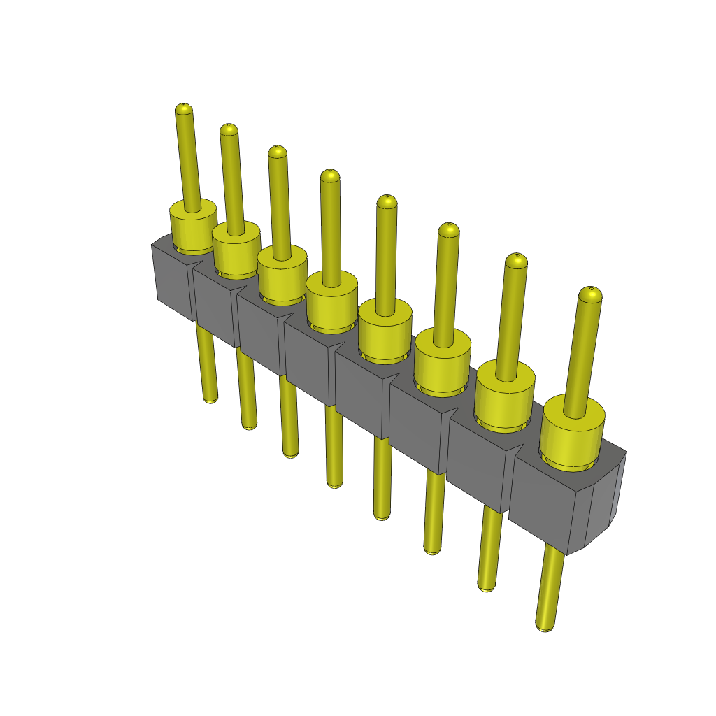 Samtec-TS-108-T-A-1 连接器插头及 PCB 插座 Conn Unshrouded Header HDR 8 POS 2.54mm Solder ST Top Entry Thru-Hole Tube