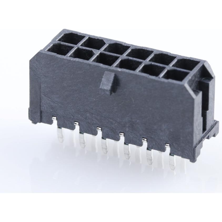 Molex-0430451214 Steckverbinderleisten und Leiterplattenbuchsen Conn Shrouded Header (4 Sides) HDR 12Power POS 3mm Solder ST Top Entry Thru-Hole Micro-Fit 3.0 Tray