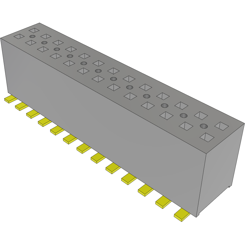 Samtec-FLE-113-01-G-DV Embases de raccordement et réceptacles PCB Conn Socket Strip SKT 26 POS 1.27mm Solder ST Top Entry SMD Tube