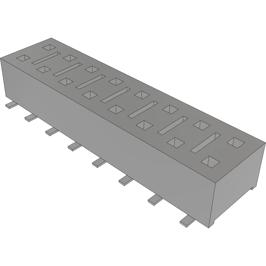 Samtec-HLE-108-02-SM-DV-LC Piastre connettori e prese PCB Conn Socket Strip SKT 16 POS 2.54mm Solder ST SMD Tube