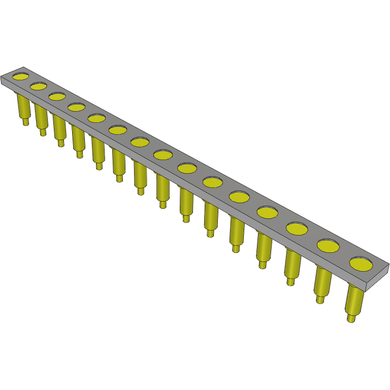Samtec-HLS-0115-T-12 Steckverbinderleisten und Leiterplattenbuchsen Conn Socket Strip SKT 15 POS 2.54mm Solder ST Top Entry Thru-Hole Tube