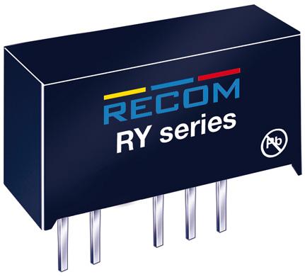 RECOM Power-RY-2405D Convertidor de CC a CC y módulo del regulador de conmutación Module DC-DC 24VIN 2-OUT -5V/5V -0.1A/0.1A 1W 5-Pin SIP Tube